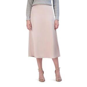 French Connection Pink Blush Satin MIDI Skirt